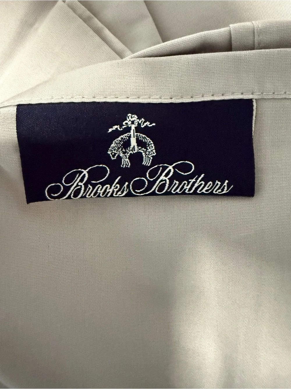 Brooks Brothers Flat Sheet Size Queen 100% Organic Cotton Light Gray